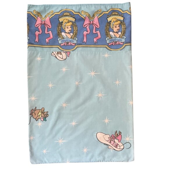 Vintage Disney Cinderella Standard Pillowcase Princess Design Rare - Picture 2 of 10